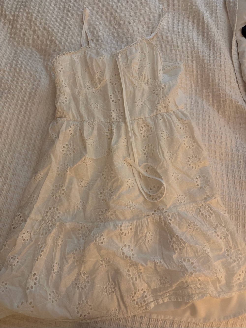 White Eyelet Sundress with Spaghetti Straps